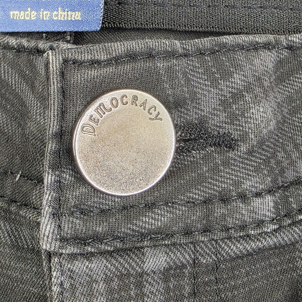 Democracy Jeans Womens Size 10 "Ab"solution Black Plaid Skinny Side‎ Zip - Picture 5 of 8